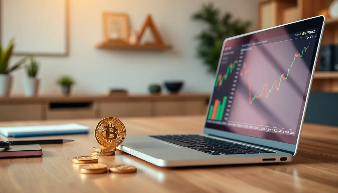 비트코인 차트와 상승하는 그래프 이미지